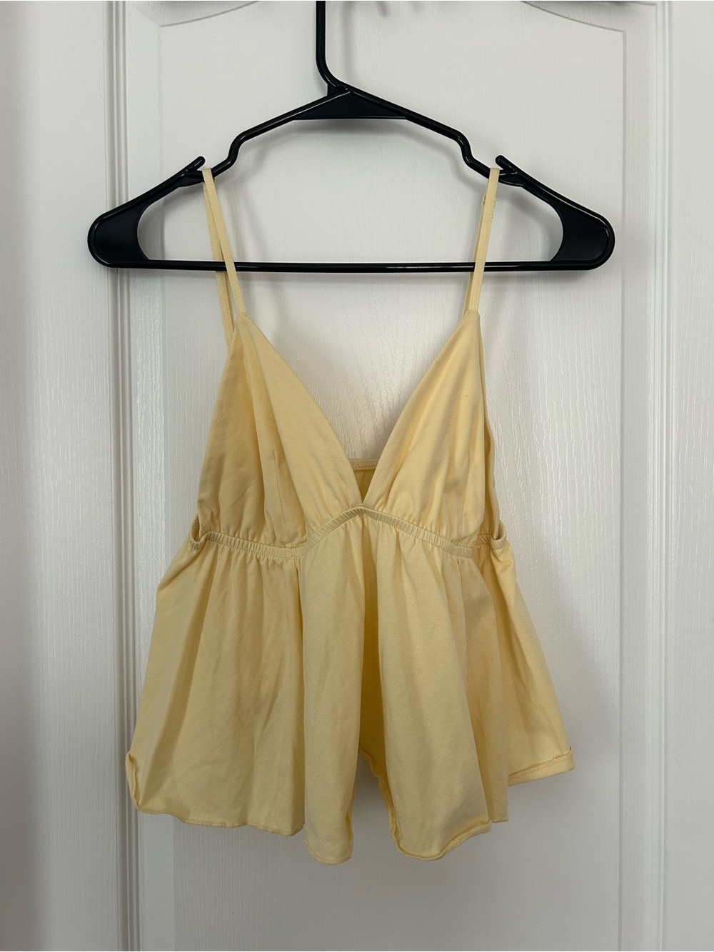 Yellow Spaghetti Strap Babydoll Top